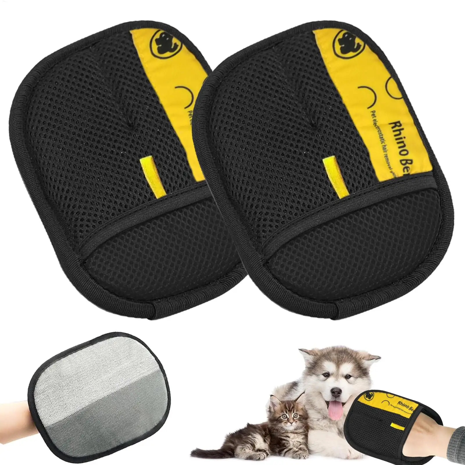 Pet Grooming Glove - 2 gants de toilettage pour chat,