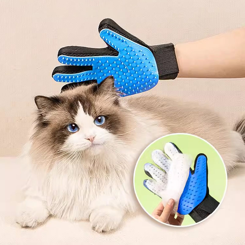 Pet Grooming Glove - Gants en caoutchouc pour enlever les