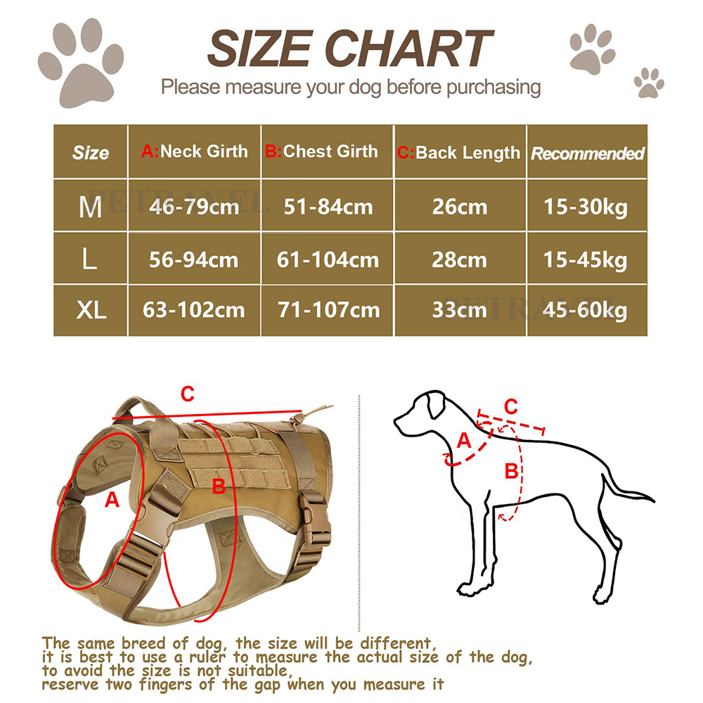 Harnais tactique pour chien, g - No Pull Dog Harness avis et prix